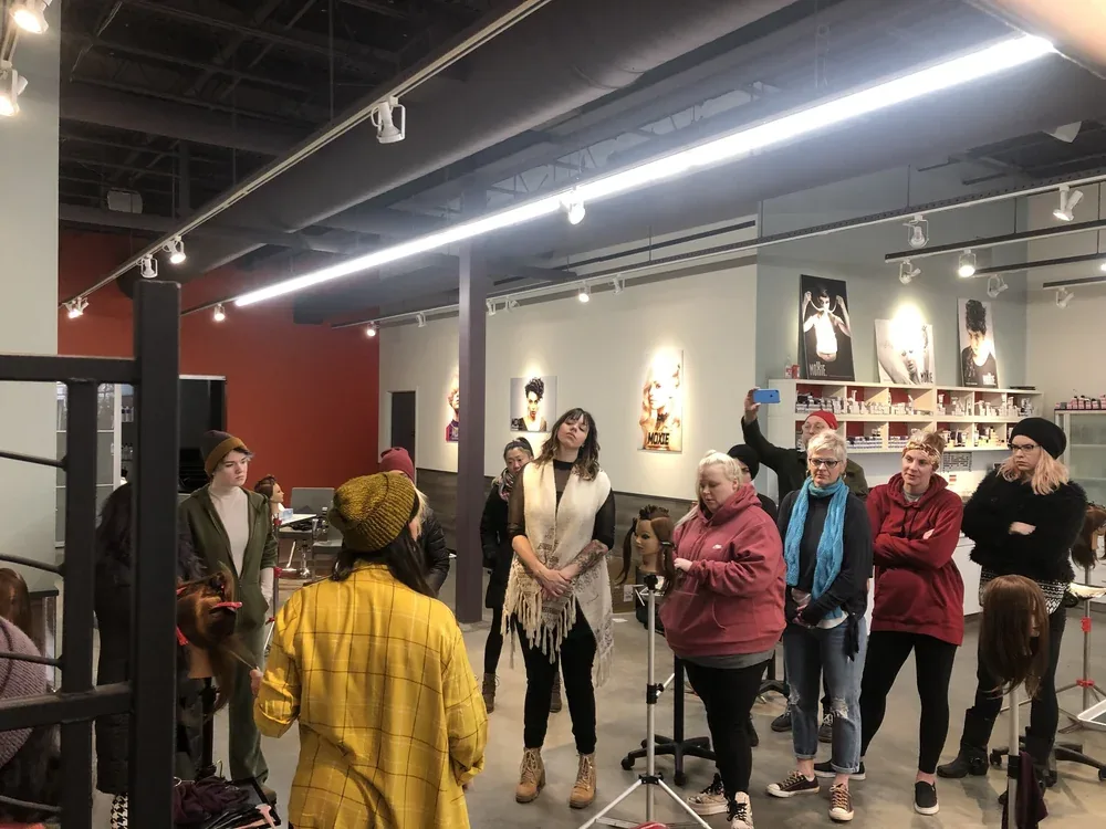 Stylists gathered for a Scotch Bonnet Advanced seminar.
