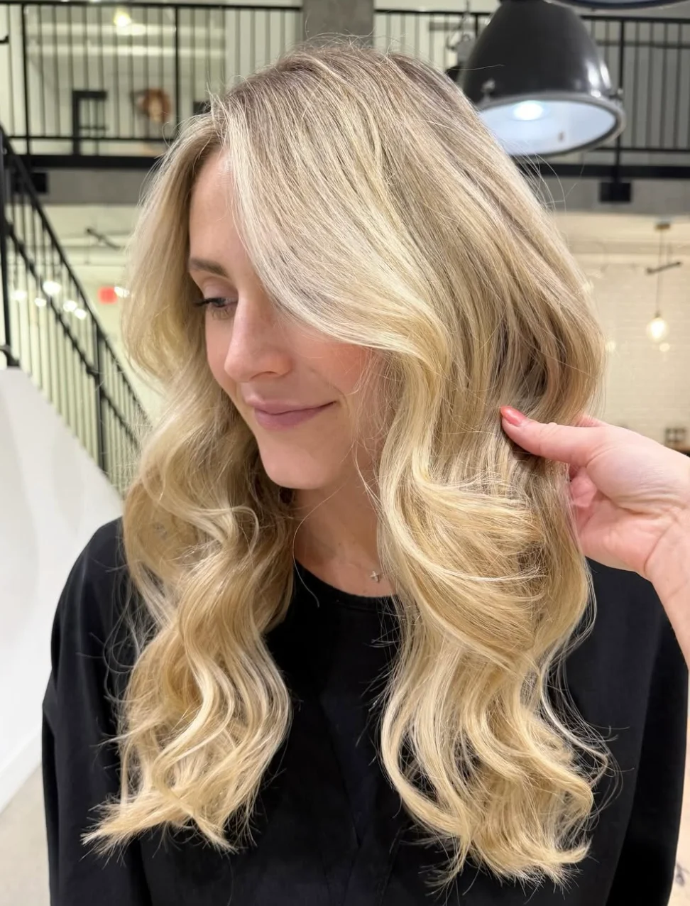 balayage syled with beach waves