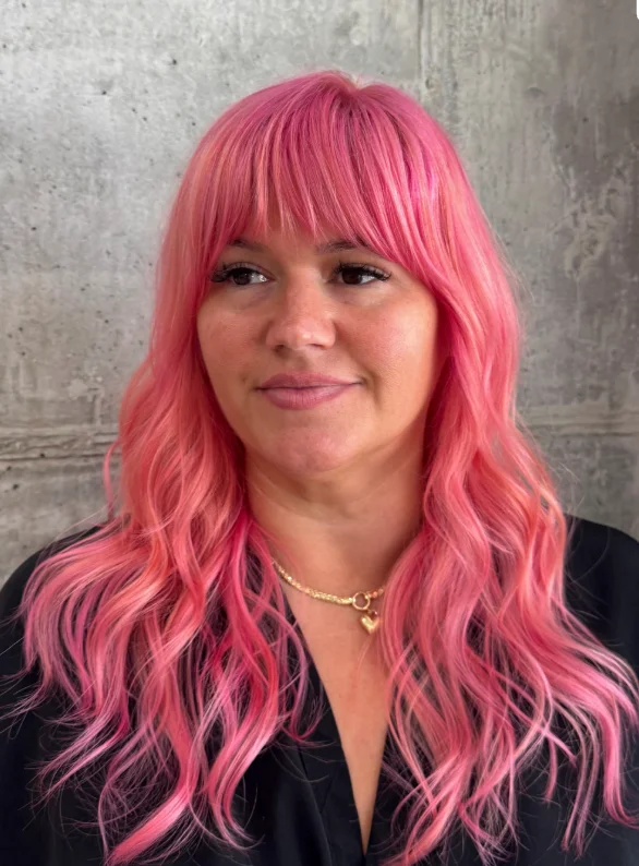 Vibrant color with bangs