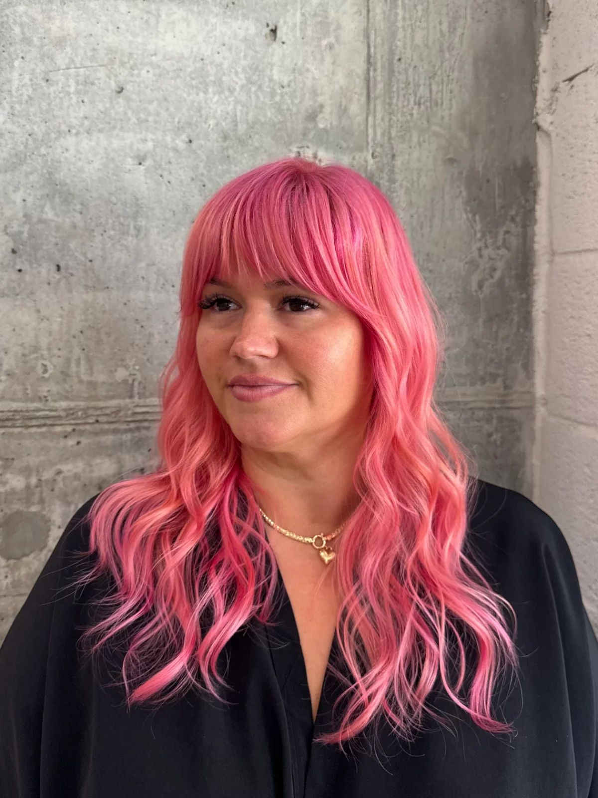 Vibrant color with bangs